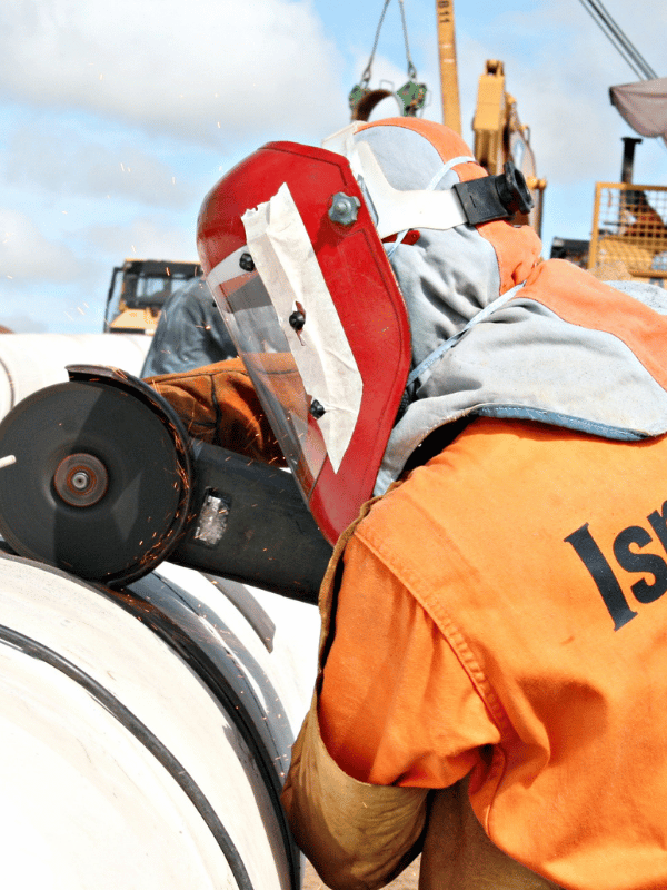 Ismocol welder joining a steel pipeline section