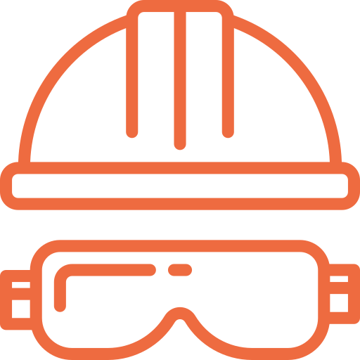 Icono de casco y gafas de seguridad